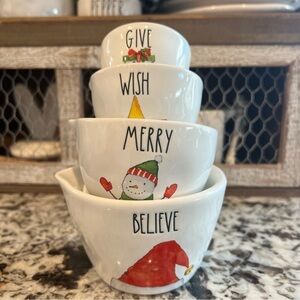 Rae Dunn Believe Measuring Cups Christmas Holiday Farmhouse